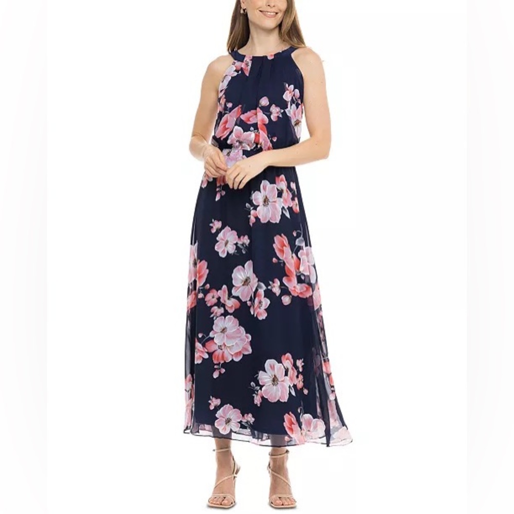 Floral-Print Halter Maxi Dress (Petite)